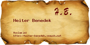 Heiter Benedek névjegykártya